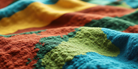 Bacterial Textile Dyeing Extreme close-up of natural microorganism-based fabric coloration creating abstract living patterns in trending biomaterial palette without fashionの素材