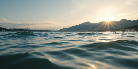 Slow Travel River Meditation Long exposure of gentle river currents creating abstract silk-like water patterns in trending mindfulness palette withoutの素材