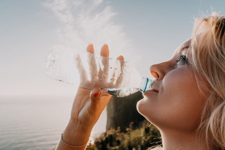 Water Bottle Woman Drinking Hydrationの写真素材