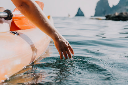 Kayaking Hand Water Touching Ocean Sea