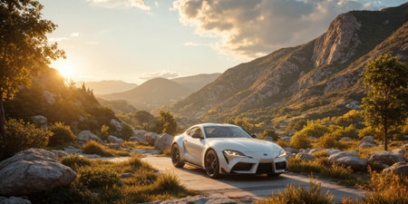 AI Dream Landscape A surreal landscape blending natural elements with impossible geometries, representing the frontier where artificial intelligence meets humanの素材