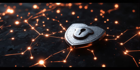 Cybersecurity Network Lock Heart Symbolizes protection in digital age now for safetyの素材
