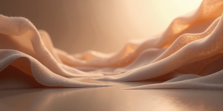 An elegant abstract design in mocha, musse, with accents of soft bronze and pale taupe creates a sophisticated, serene atmosphere.の素材