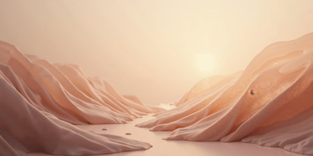 A contemporary abstract background in mocha, musse, with accents of muted gold and pale blush, creates a sophisticated and sereneの素材