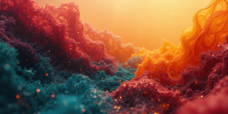 Art & Culture Celebration An evocative, abstract background bursts forth in a harmonious blend of deep burgundy, rich ochreの素材