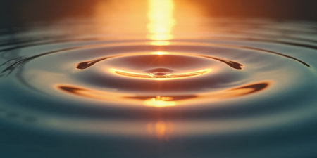 A series of concentric circles radiate outward from a central point, transitioning smoothly from warm amber tones to cool silverの素材