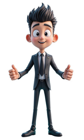 A determined male executive in charcoal gray, surrounded by glowing pathways of success and floating technology symbols, symbolizing his masteryの素材