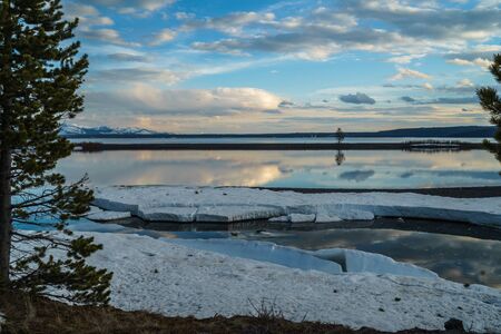 Yellowstone National Park is an American national park located mostly in Wyoming, with small sections in Montana and Idaho.の写真素材