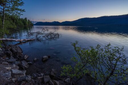Lake McDonald in Glacier National Park, Montanaの写真素材