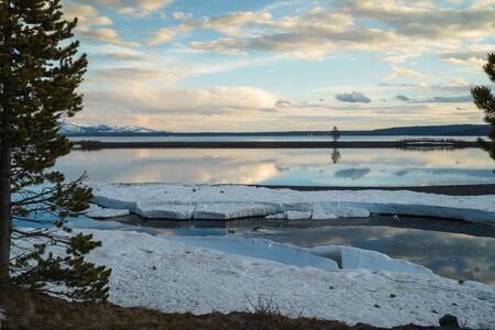 Yellowstone National Park is an American national park located mostly in Wyoming, with small sections in Montana and Idaho.の写真素材