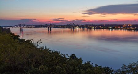 Beautiful sunset scenery in Natchez, Mississippiの写真素材