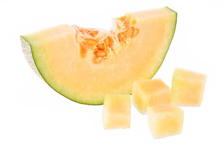 melon isolated on white backgroundの写真素材