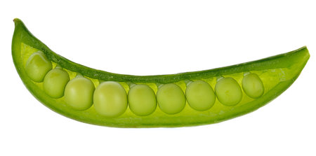 sugar snap peas on white isolated