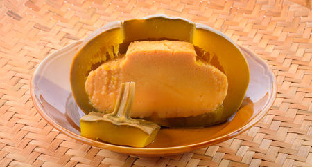 homemade pumpkin custardの写真素材