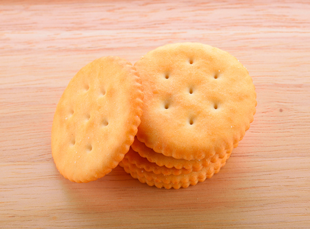 Cookies on the dish with wooden ground.の写真素材