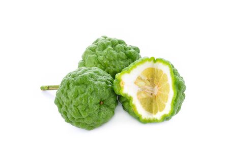 leech lime fruits isolated on white background.の写真素材