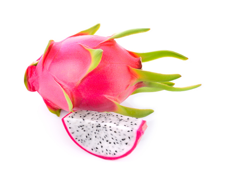 Dragon fruit isolated on white backgroundの写真素材