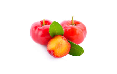 Fresh cherry (Thai) isolated on white backgroundの写真素材