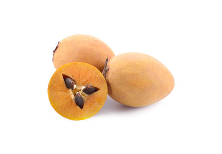 Sapodilla isolated on the white background .