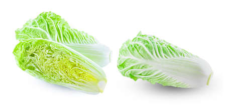 chinese cabbage, fresh, isolated on a white backgroundの写真素材