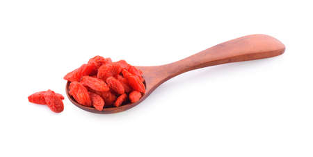 Goji berries on a white backgroundの写真素材