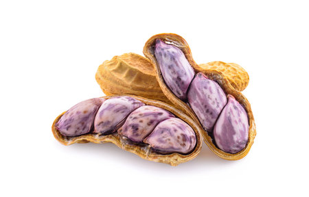 Boiled peanuts isolated on a white background