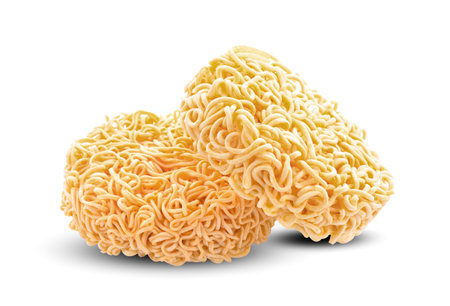 Instant noodles isolated on white backgroundの写真素材