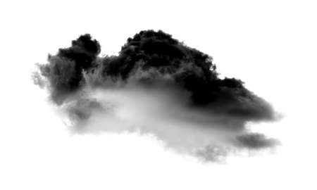 black smoke isolated on black backgroundの写真素材