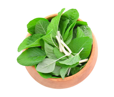 Fresh spinach vegetables isolated on white background