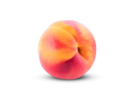 peaches isolated on white backgroundの写真素材