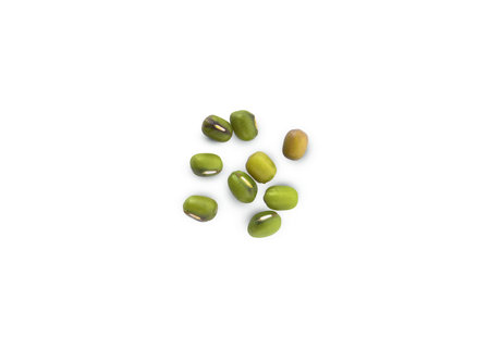 Green beans isolated on white background. Top view.の写真素材