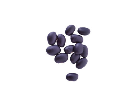 black beans isolated on white background from top viewの写真素材