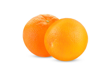 Fresh orange isolated on  white backgroundの写真素材