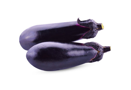 Japanese eggplant isolated on a white background.の写真素材
