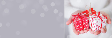 Present box with a ribbon