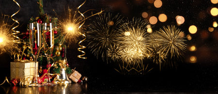 Christmas and New Year holidays background
