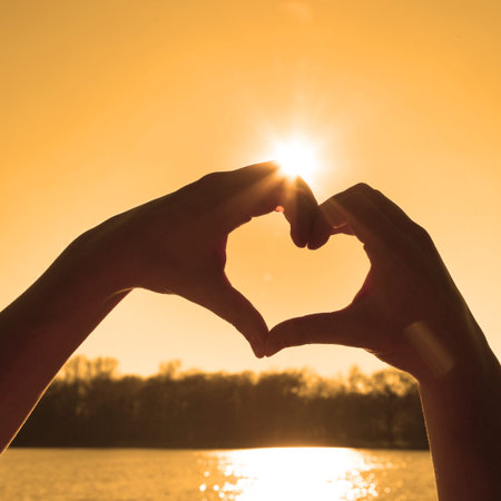 Hands in shape of love heart
