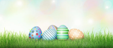 Easter composition with eggs. Festive decoration. Happy Easter!