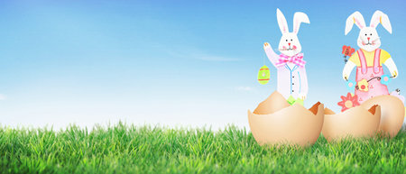 Easter composition with eggs. Festive decoration. Happy Easter!