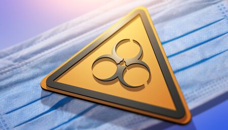 Biohazard symbol sign of biological threat. 3D medical illustrationの写真素材