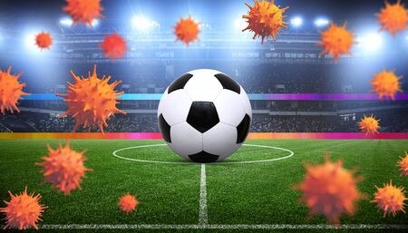 Soccer events through the corona virus timeの写真素材