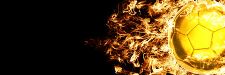 Traditional soccer game with a leather ballの写真素材