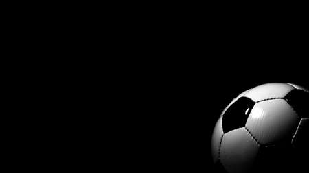 Traditional soccer game with a leather ballの写真素材