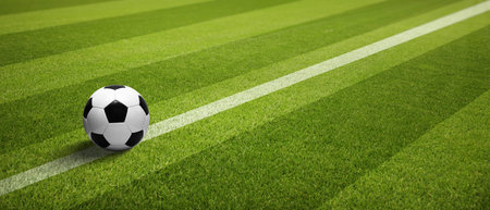 Traditional soccer game with a leather ball