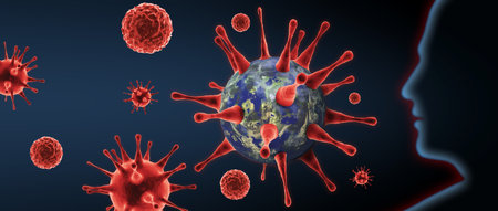 Stop coronavirus and quarantine concept. 3D medical illustration