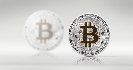 Cryptocurrency concept. Trends in bitcoin exchange rates. Rise and fall of bitcoin.