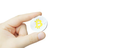 Cryptocurrency concept. Trends in bitcoin exchange rates. Rise and fall of bitcoin.の写真素材