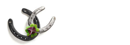 Horseshoe and concept of luck. St. Patricks Day card.の写真素材