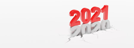 Creative design concept for the new year festival. 3D illustration