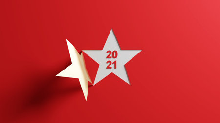 Creative design concept for the new year festival. 3D illustration